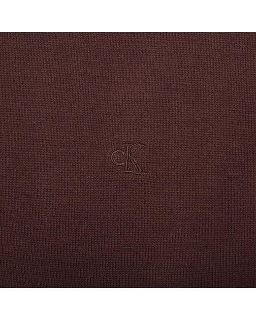 Calvin Klein Brown Quarter Zip Jumper for men
