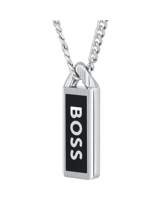 BOSS BUSINESS Metallic Boss Kassy Stainless Steel Necklace for men