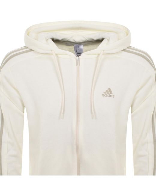 Adidas Originals White Adidas Sportswear Full Zip Hoodie for men