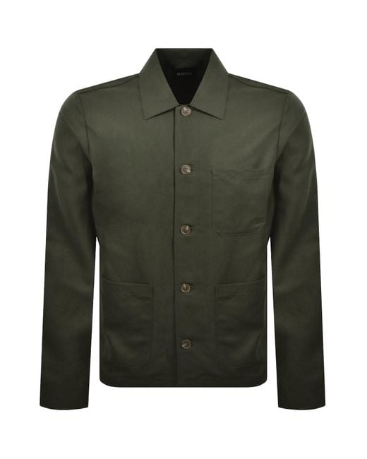 BOSS BUSINESS Green Boss H Cal K 3P Overshirt for men