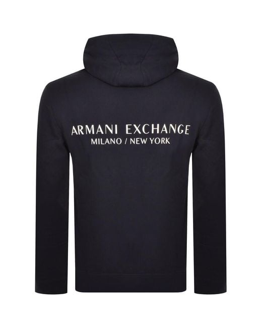 Armani Exchange Blue Logo Hoodie for men