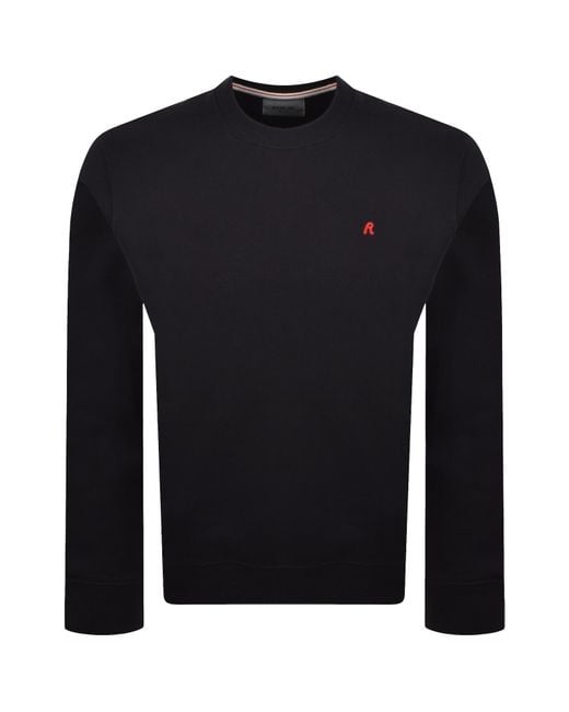Replay Black Crew Neck Sweatshirt for men