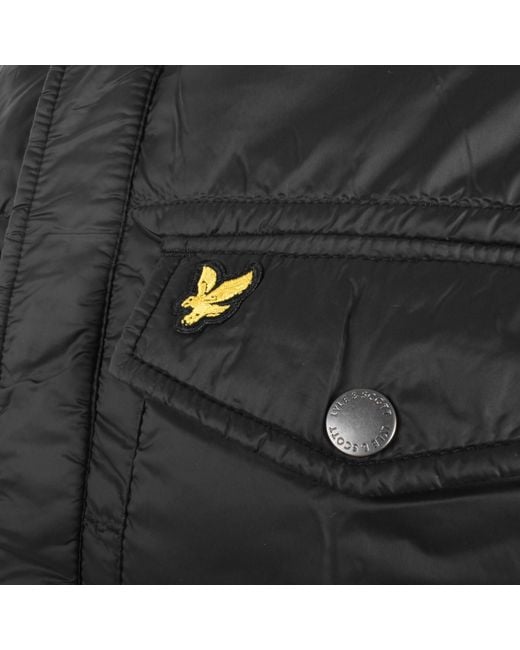 Lyle & Scott Black Wadded Puffer Jacket for men