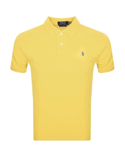 Ralph Lauren Yellow Custom Slim Polo T Shirt for men