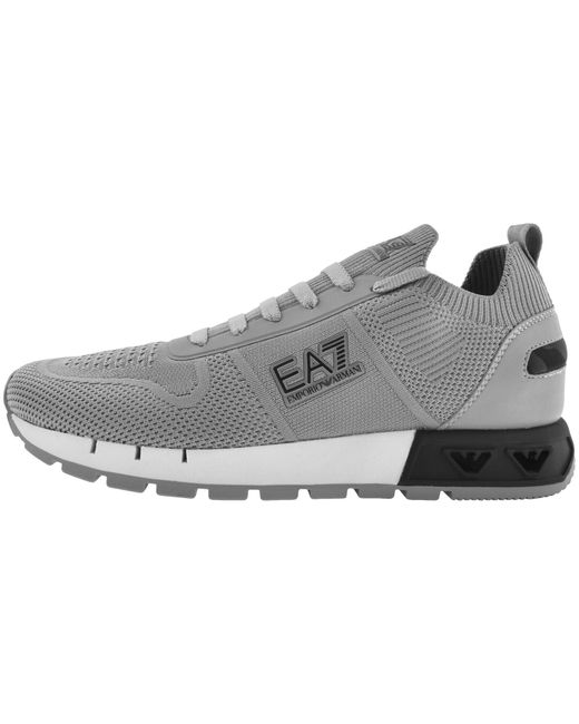 EA7 Gray Emporio Armani Logo Trainers for men