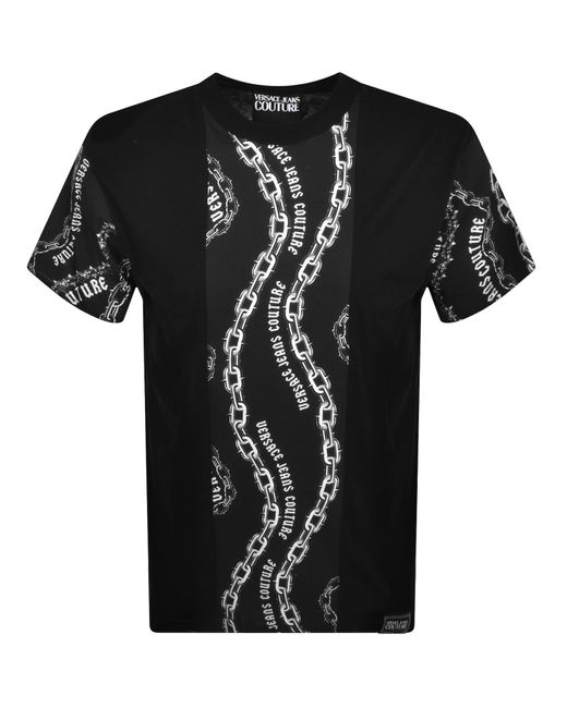 Versace Black Couture Chain T Shirt for men