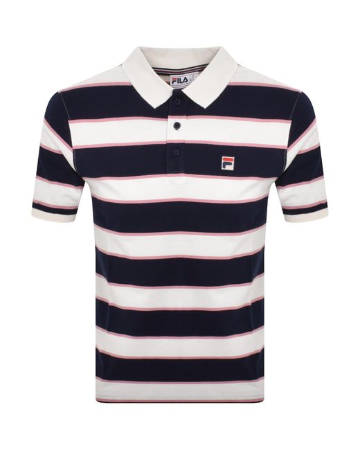 Fila Blue Edmond Stripe Polo T Shirt for men