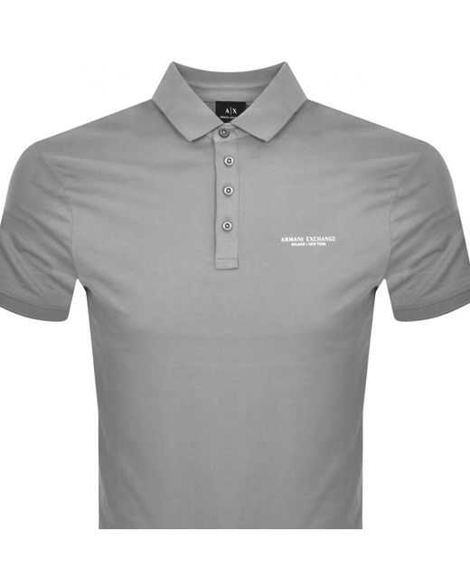 Armani Exchange Gray Logo Polo T Shirt for men
