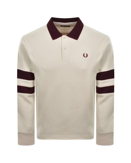 Fred Perry White Tipped Sleeve Collared Sweatshirt for men