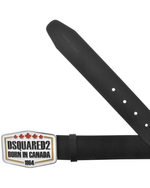 DSquared² Black Plaque Belt for men