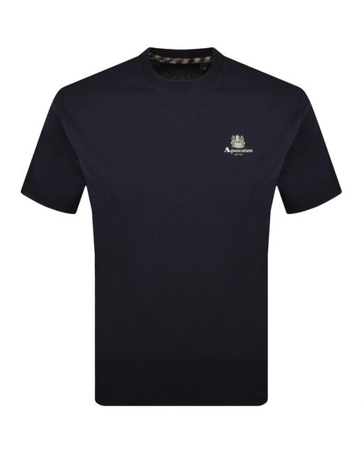 Aquascutum Blue Logo T Shirt for men