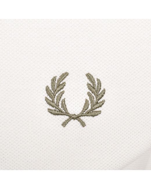 Fred Perry White Twin Tipped Polo T Shirt for men