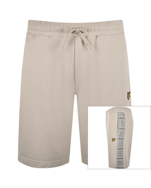 Lyle & Scott Natural Check Panelled Sweat Shorts for men
