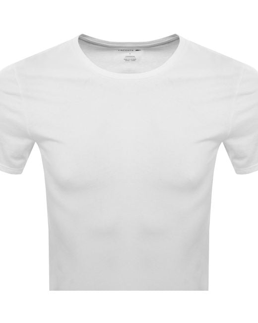 Lacoste White 3 Pack T Shirts for men