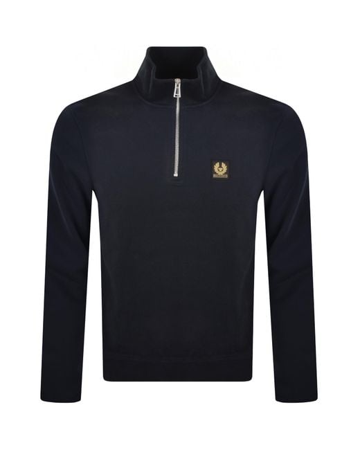 Belstaff Blue Quarter Zip Sweatshirt for men