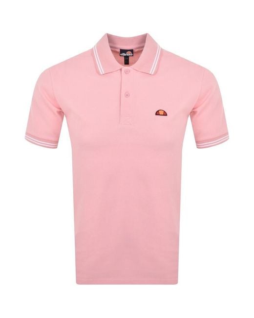 Ellesse Pink Rookie Short Sleeve Polo T Shirt for men