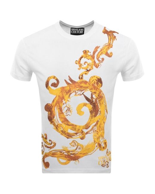 Versace White Couture Baroque Slim T Shirt for men