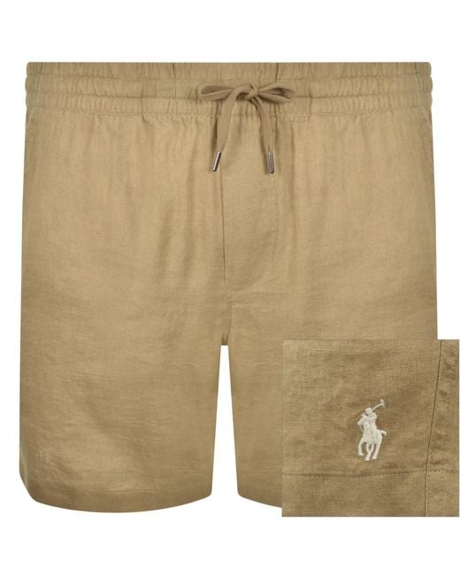 Ralph Lauren Natural Linen Prepster Shorts for men