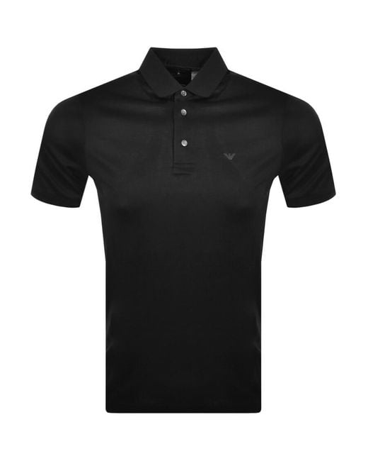 Armani Black Emporio Short Sleeved Polo T Shirt for men