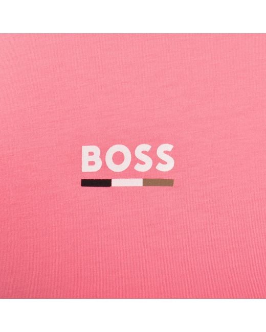 BOSS BUSINESS Pink Boss Slim Fit Beach T Shirt for men