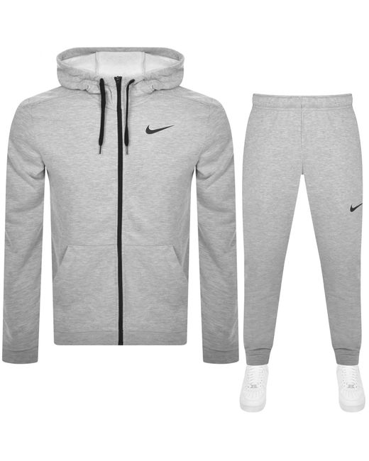 Nike Gray Training Full Zip Hooded Tracksuit for men