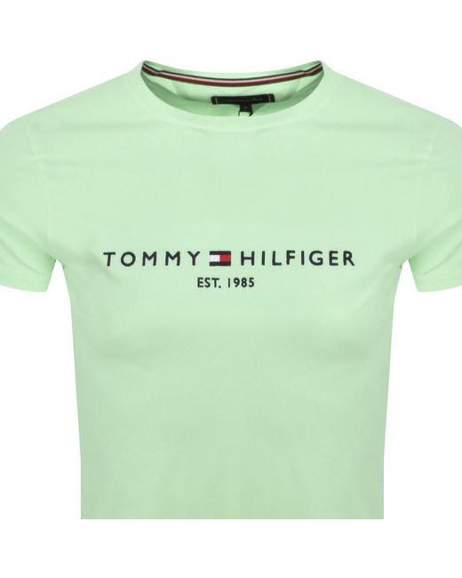 Tommy Hilfiger Green Logo T Shirt for men