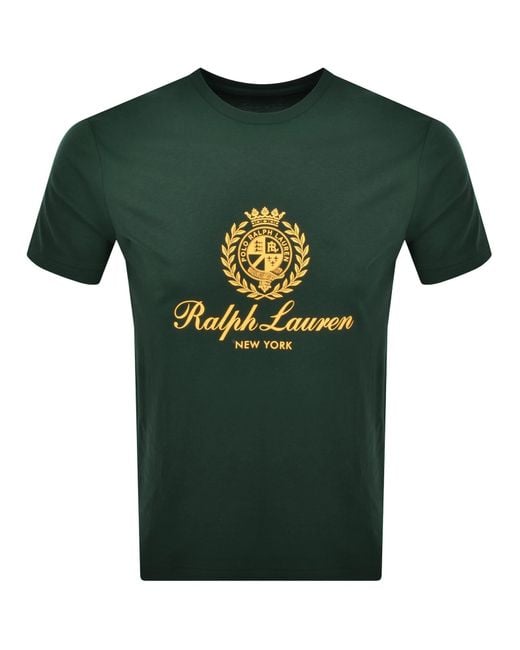 Ralph Lauren Green Crew Neck T Shirt Forest for men