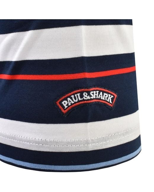 Paul & Shark Blue Paul And Shark Stripe T Shirt for men