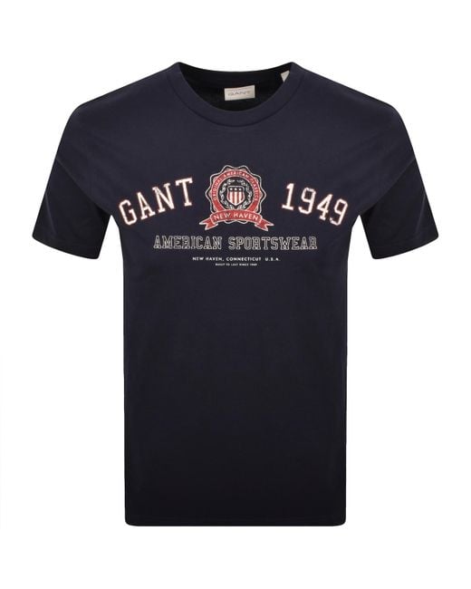 Gant Blue Original Graphic T Shirt for men