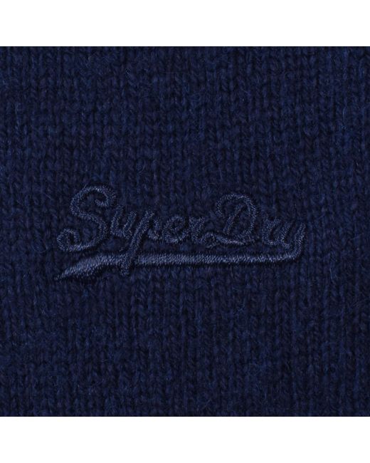 Superdry Blue Wool Blend Knit Jumper for men