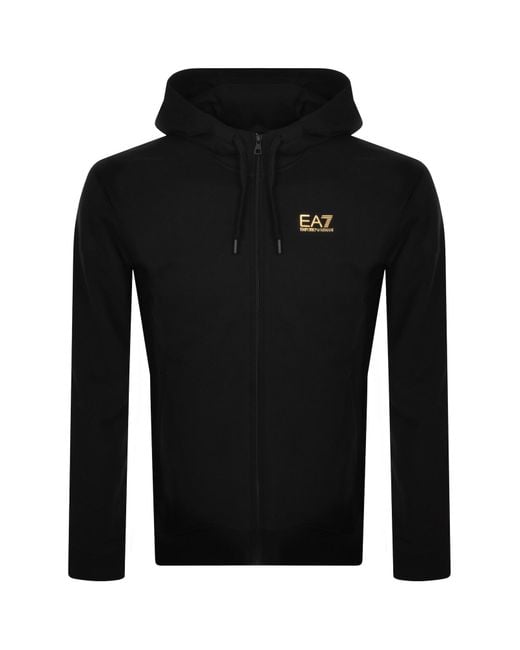 EA7 Black Emporio Armani Full Zip Hoodie for men