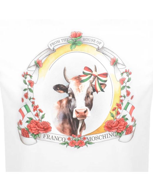 Moschino White Logo T Shirt for men