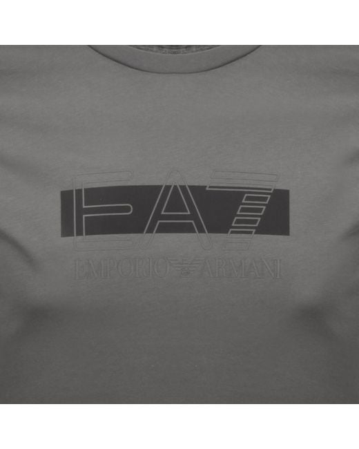 EA7 Gray Emporio Armani Logo T Shirt for men