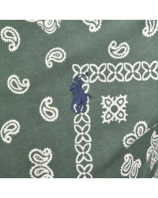Ralph Lauren Green Crew Neck Slim Fit T Shirt for men