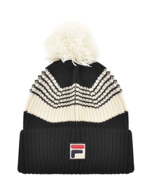 Fila Black Fila Renard Pom Beanie Hat for men