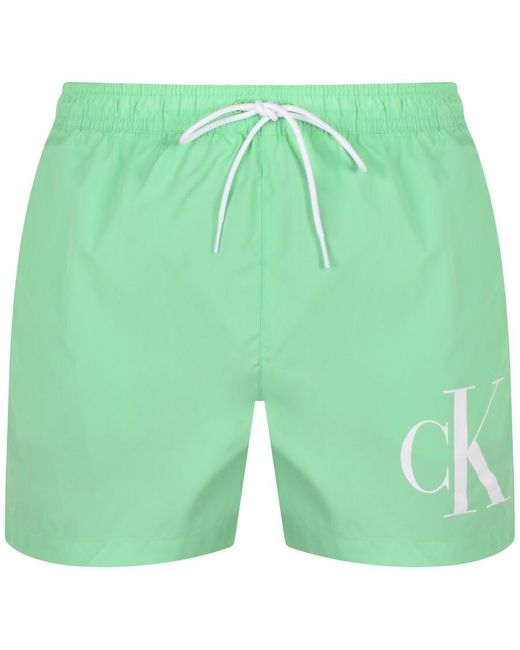 Calvin Klein Green Logo Swim Shorts for men