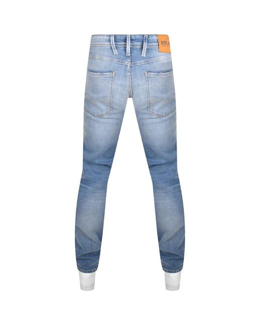 Replay Blue Anbass Slim Fit Light Wash Jeans for men