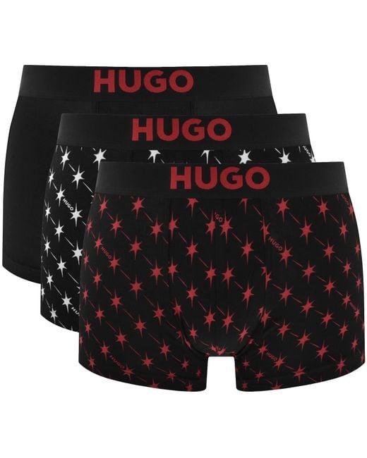HUGO Black 3 Pack Trunks Gift Set for men