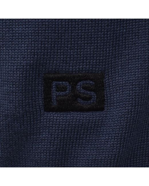 Paul Smith Blue Knit Polo Sweater for men