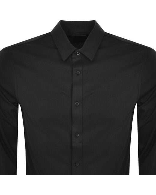 Calvin Klein Black Long Sleeve Slim Fit Shirt for men