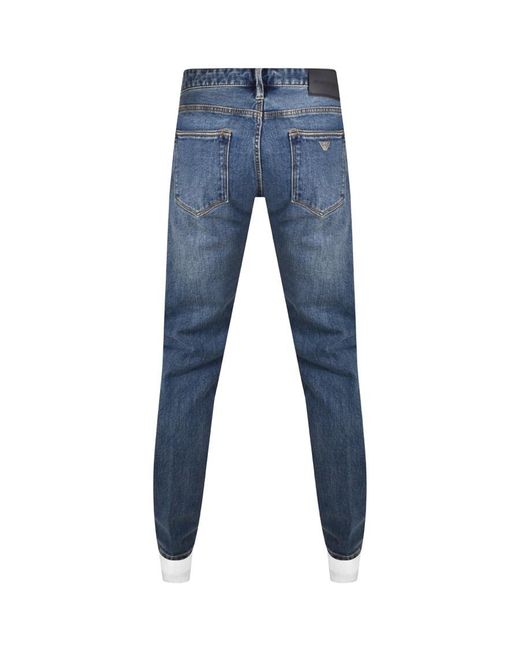 Armani Blue Emporio J75 Slim Mid Wash Jeans for men