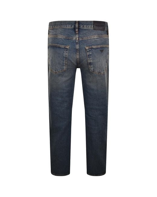 Armani Blue Emporio J76 Straight Fit Jeans for men