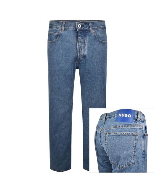 HUGO Blue Straight Fit Jonah Mid Jeans for men
