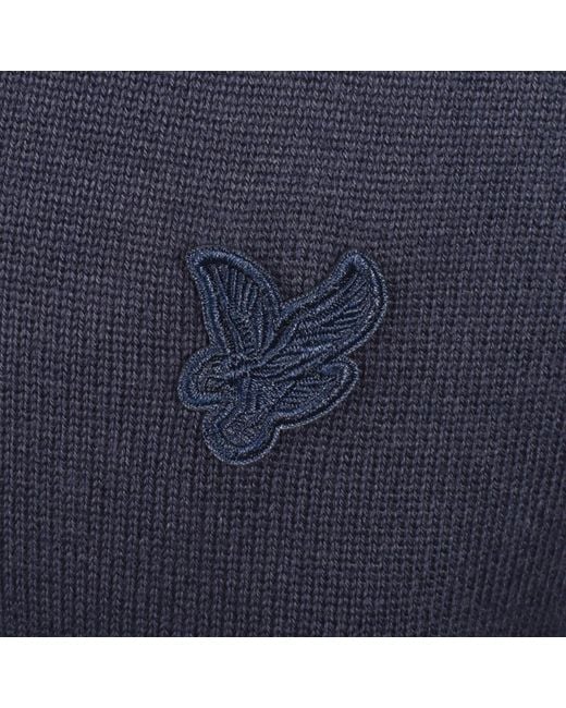 Lyle & Scott Blue Seam Tipped Knit Polo T Shirt for men