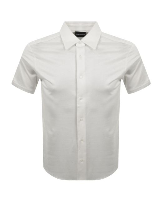 Armani Gray Emporio Short Sleeved Shirt Off for men