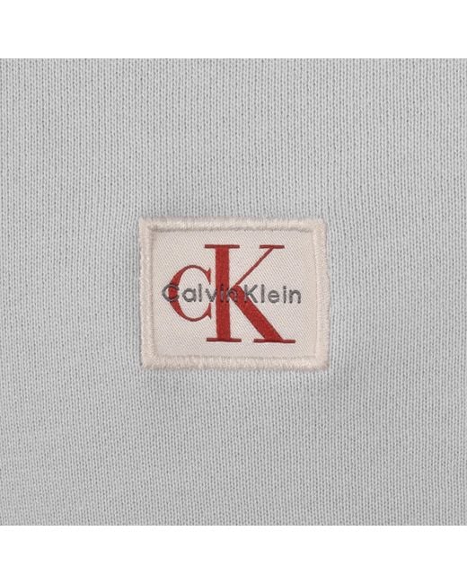 Calvin Klein Gray Jeans Badge Hoodie for men