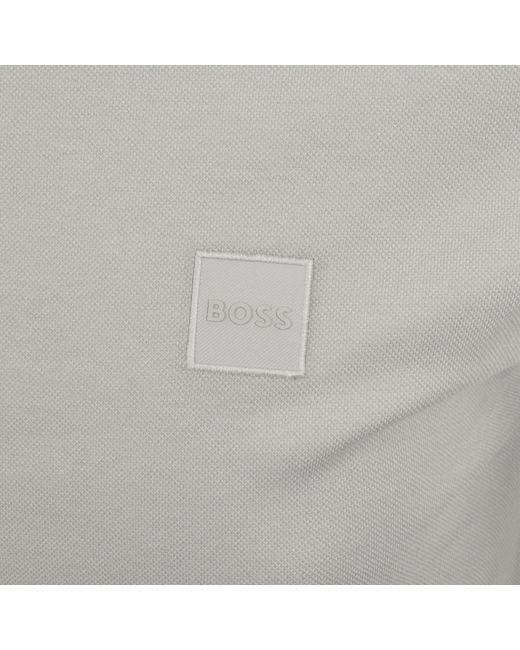 Boss Gray Boss Long Sleeve Passerby Polo T Shirt for men