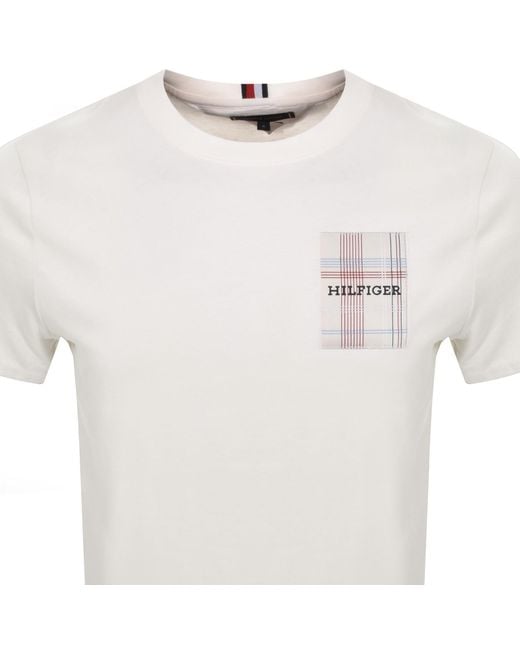 Tommy Hilfiger White Woven Label T Shirt for men