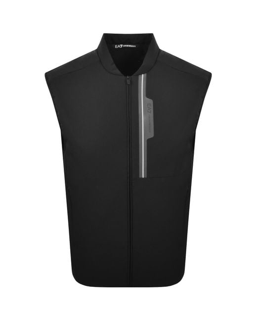 EA7 Black Emporio Armani Logo Gilet for men