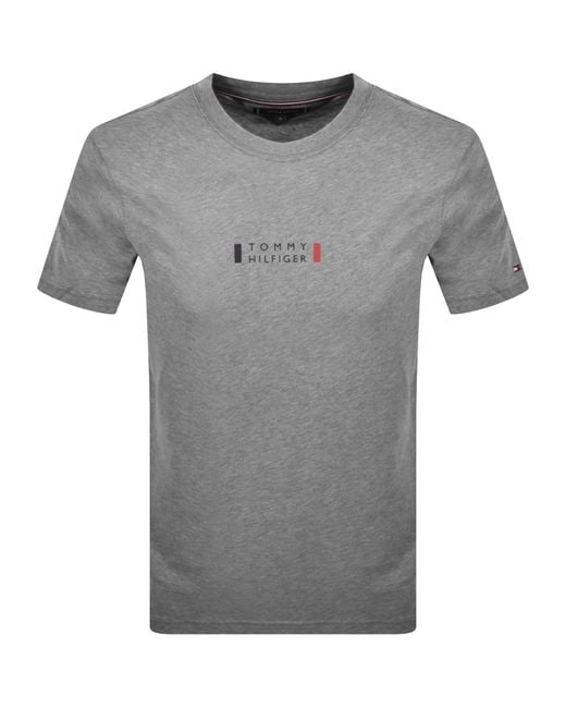 Tommy Hilfiger Gray Logo T Shirt for men